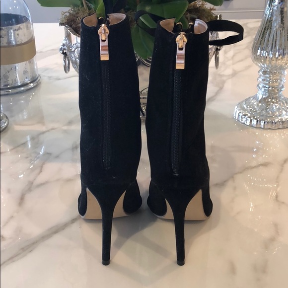 Sexy pointed toe velvet lace up boots - Picture 3 of 7